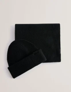 Ribbed Knit Hat And Scarf Set