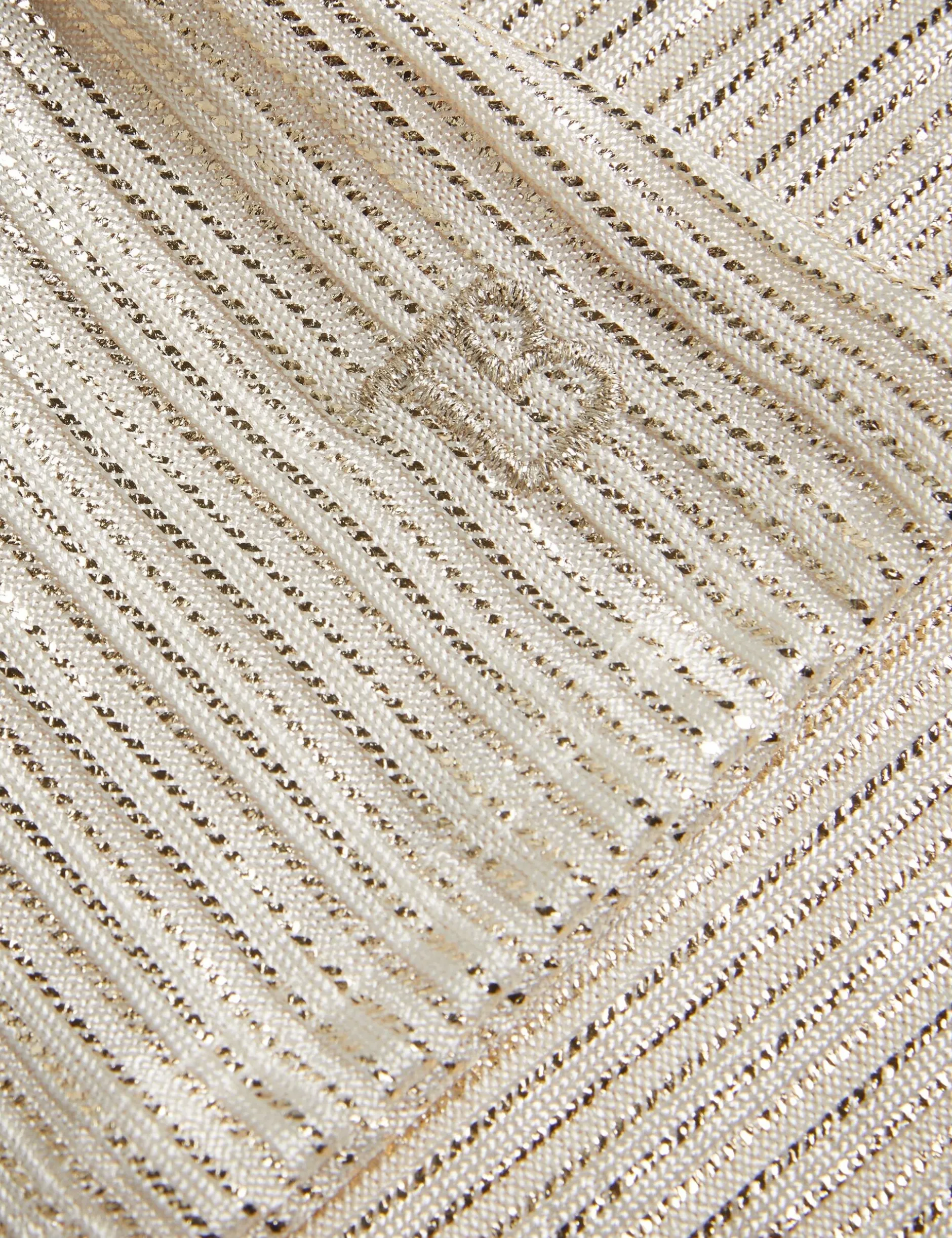 Ribbed Metallic Fitted T-Shirt