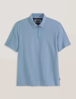 Ribbed Zip Polo