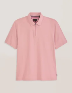 Ribbed Zip Polo