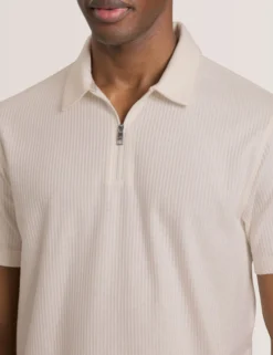 Ribbed Zip Polo
