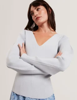 Rib Sculpt Sleeve Sweater