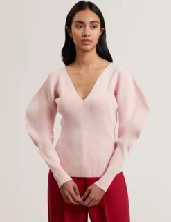 Rib Sculpt Sleeve Sweater