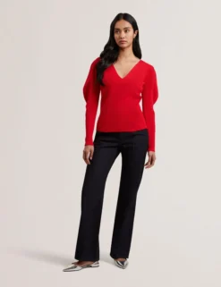 Rib Sculpt Sleeve Sweater