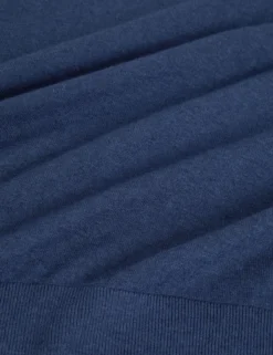 Rolled Edge Linen Blend Crew Neck Jumper
