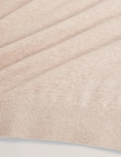 Rolled Edge Linen Blend Crew Neck Jumper