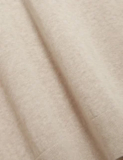 Rolled Edge Linen Blend Knit T-Shirt