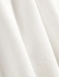 Rolled Edge Linen Blend Knit T-Shirt