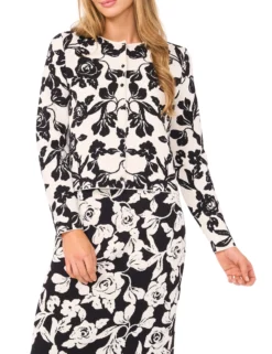 Rose Jacquard Cardigan