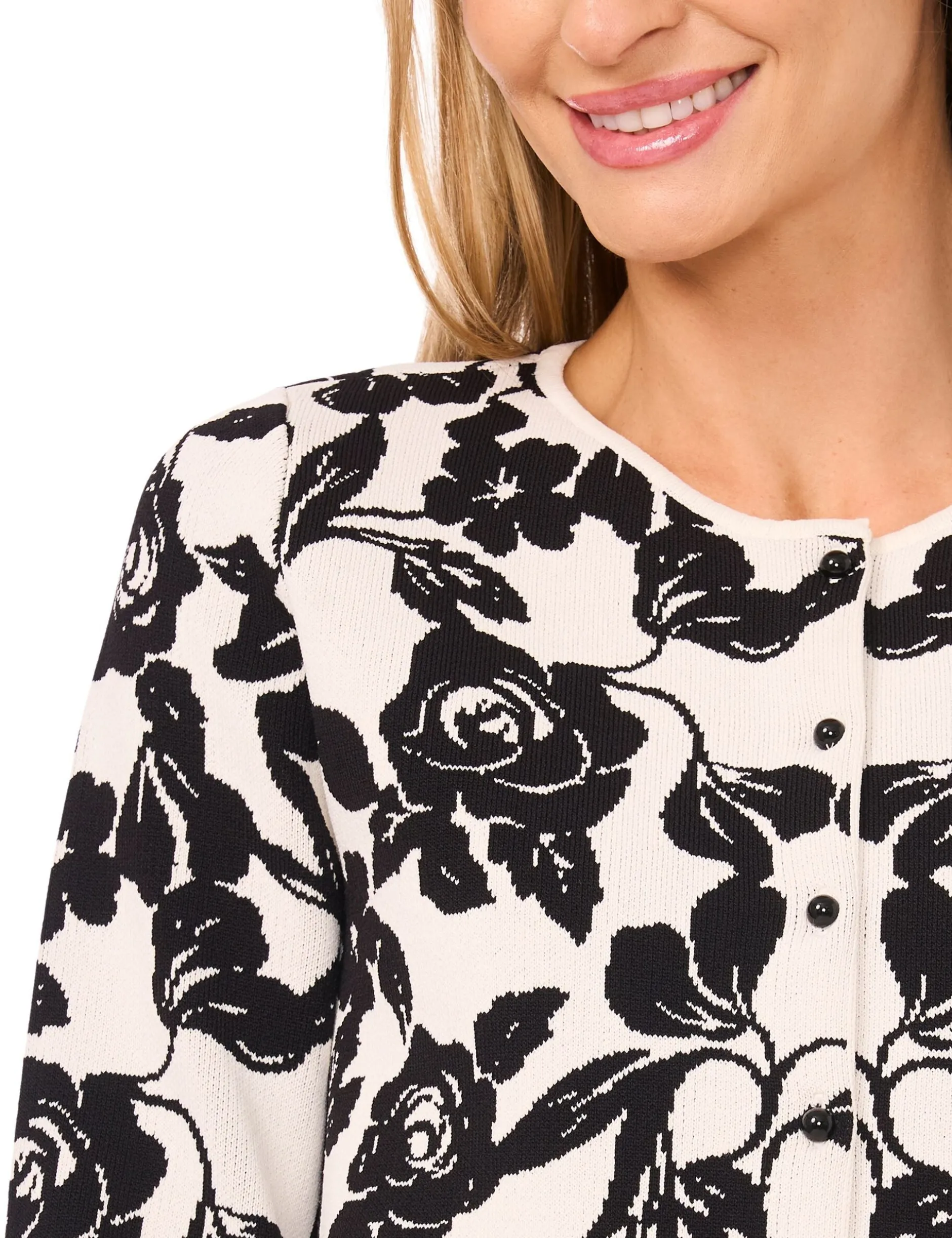 Rose Jacquard Cardigan