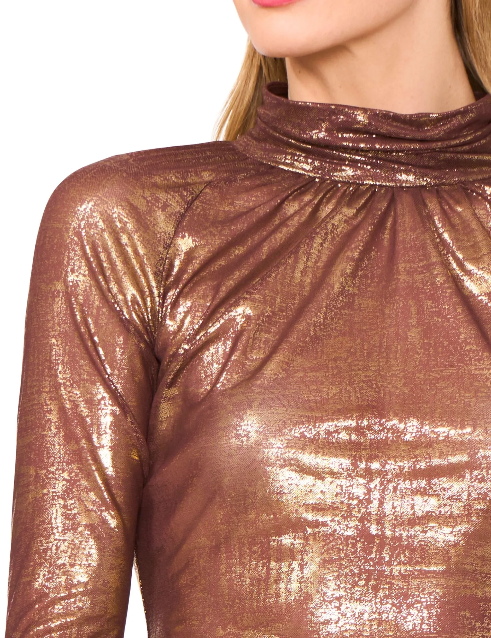 Ruched Turtleneck Top