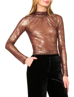 Ruched Turtleneck Top
