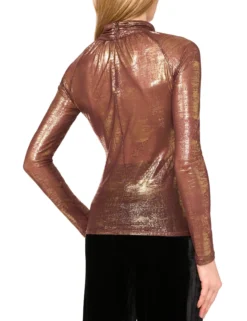 Ruched Turtleneck Top