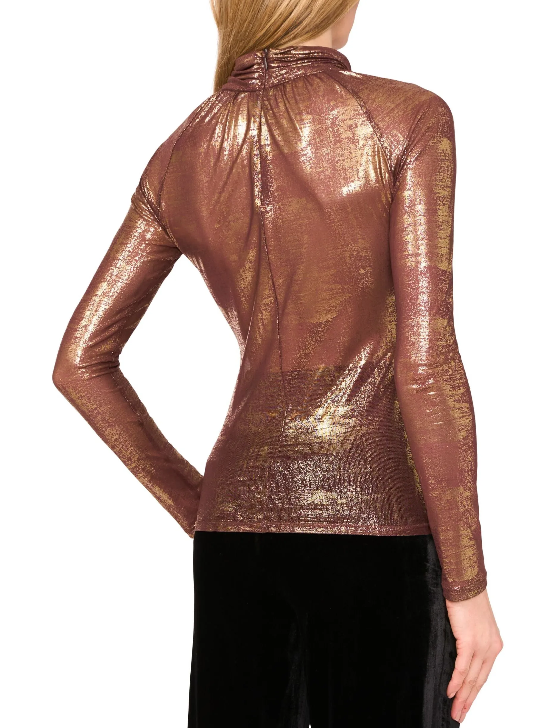 Ruched Turtleneck Top