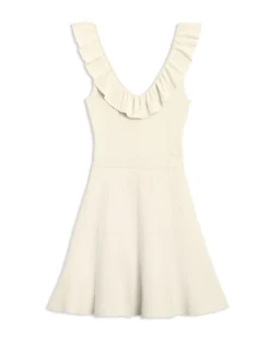 Ruffle Neckline Mini Dress
