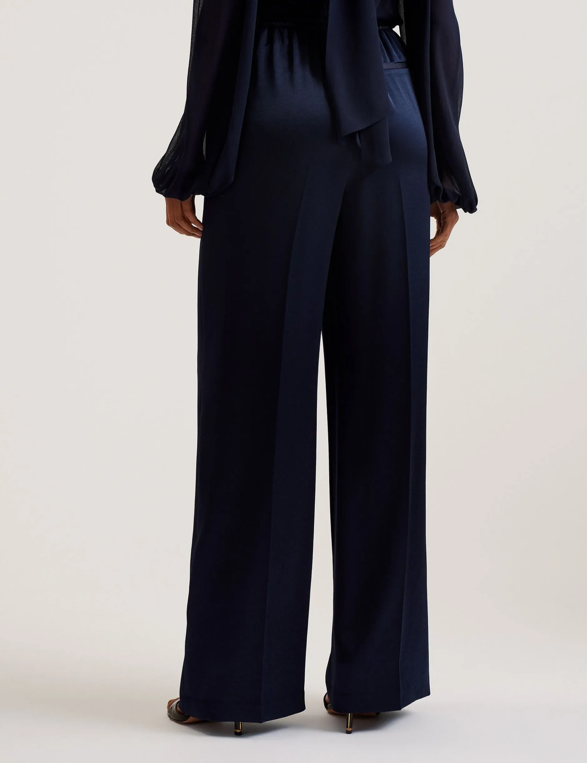 Satin Wide Leg Drawstring Joggers