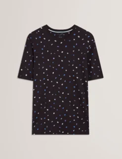 Scattered Floral Print Crew Neck T-Shirt