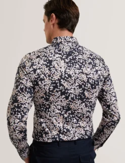 Scattered Petal Slim Long Sleeve Shirt