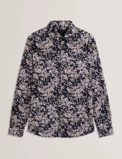 Scattered Petal Slim Long Sleeve Shirt