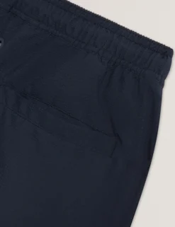 Seersucker Mid-Length Swim Shorts