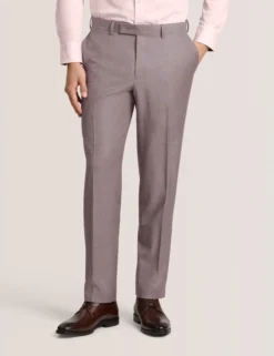 Sharkskin Wool Modern Fit Suit Pants