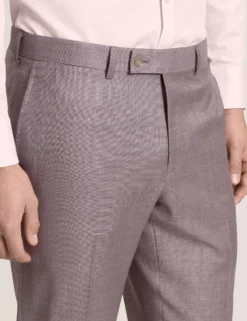 Sharkskin Wool Modern Fit Suit Pants