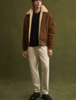 Shearling Leather Aviator Jacket