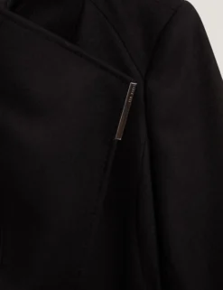 Short Belted Wool Wrap Coat
