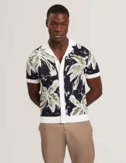 Short Sleeve Knitted Leaf Shirt