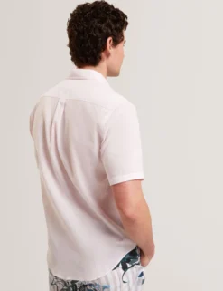 Short Sleeve Linen Cotton Woven Shirt