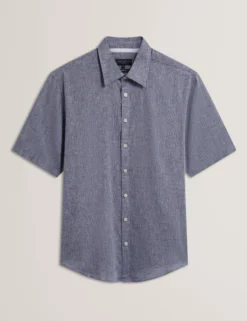 Short Sleeve Linen Cotton Woven Shirt