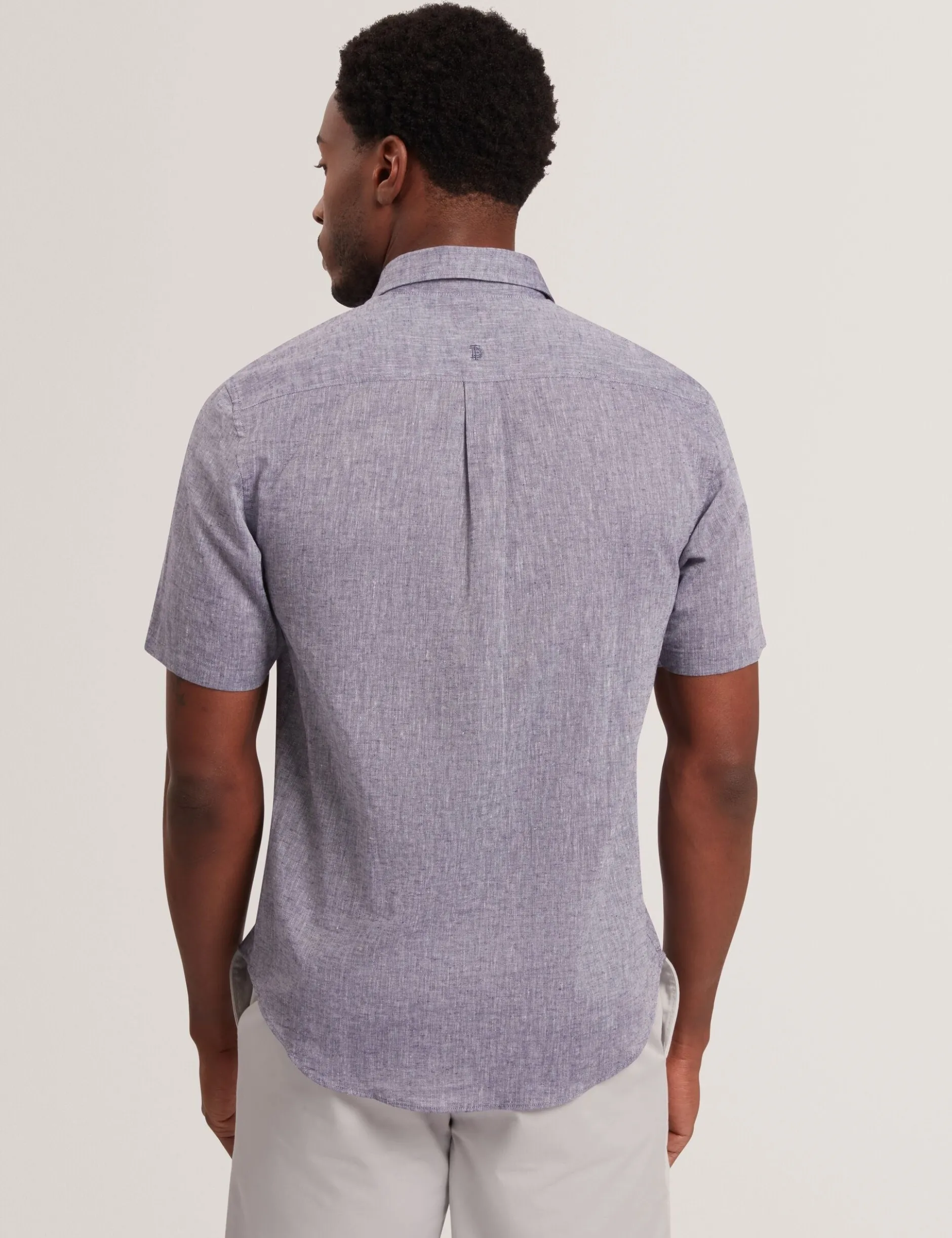Short Sleeve Linen Cotton Woven Shirt