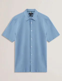 Short Sleeve Regular Linen Woven Shirt