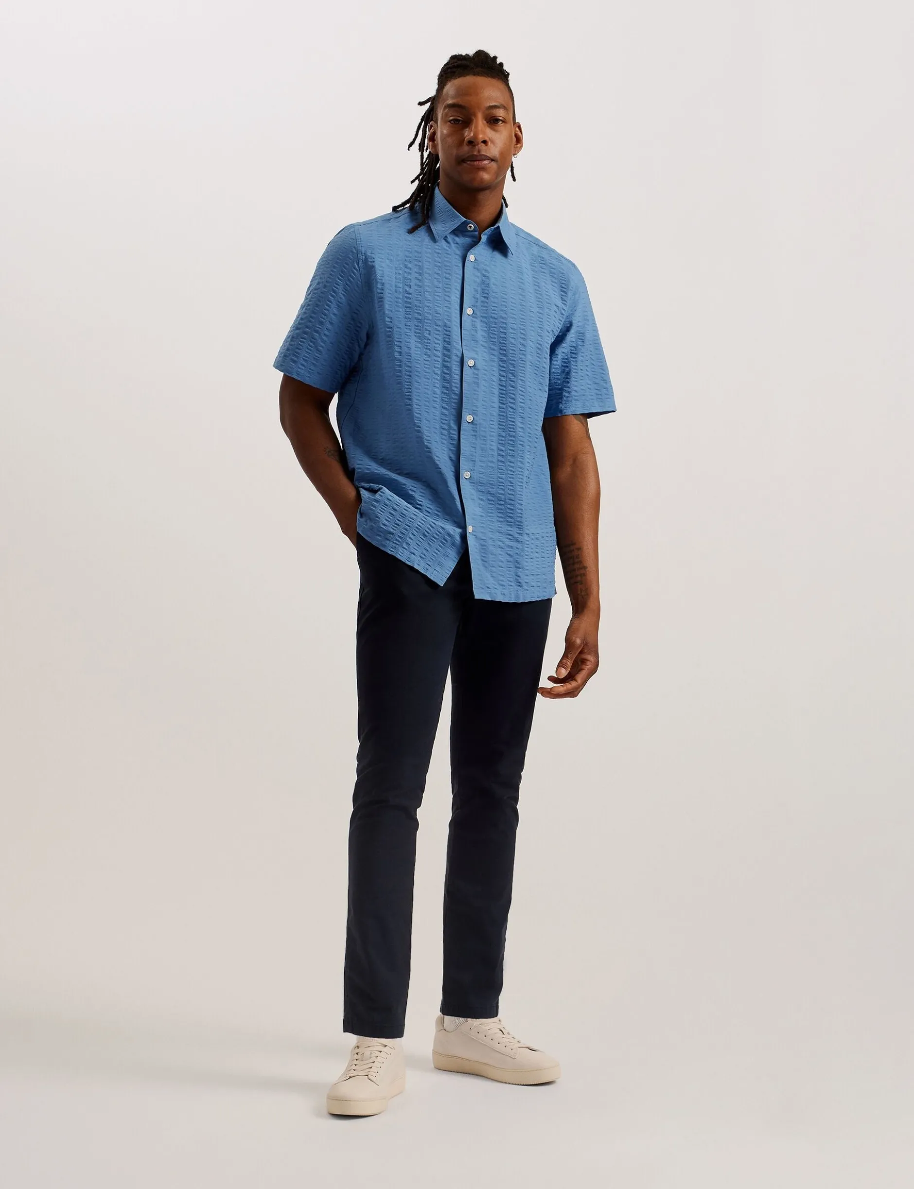Short Sleeve Seersucker Shirt