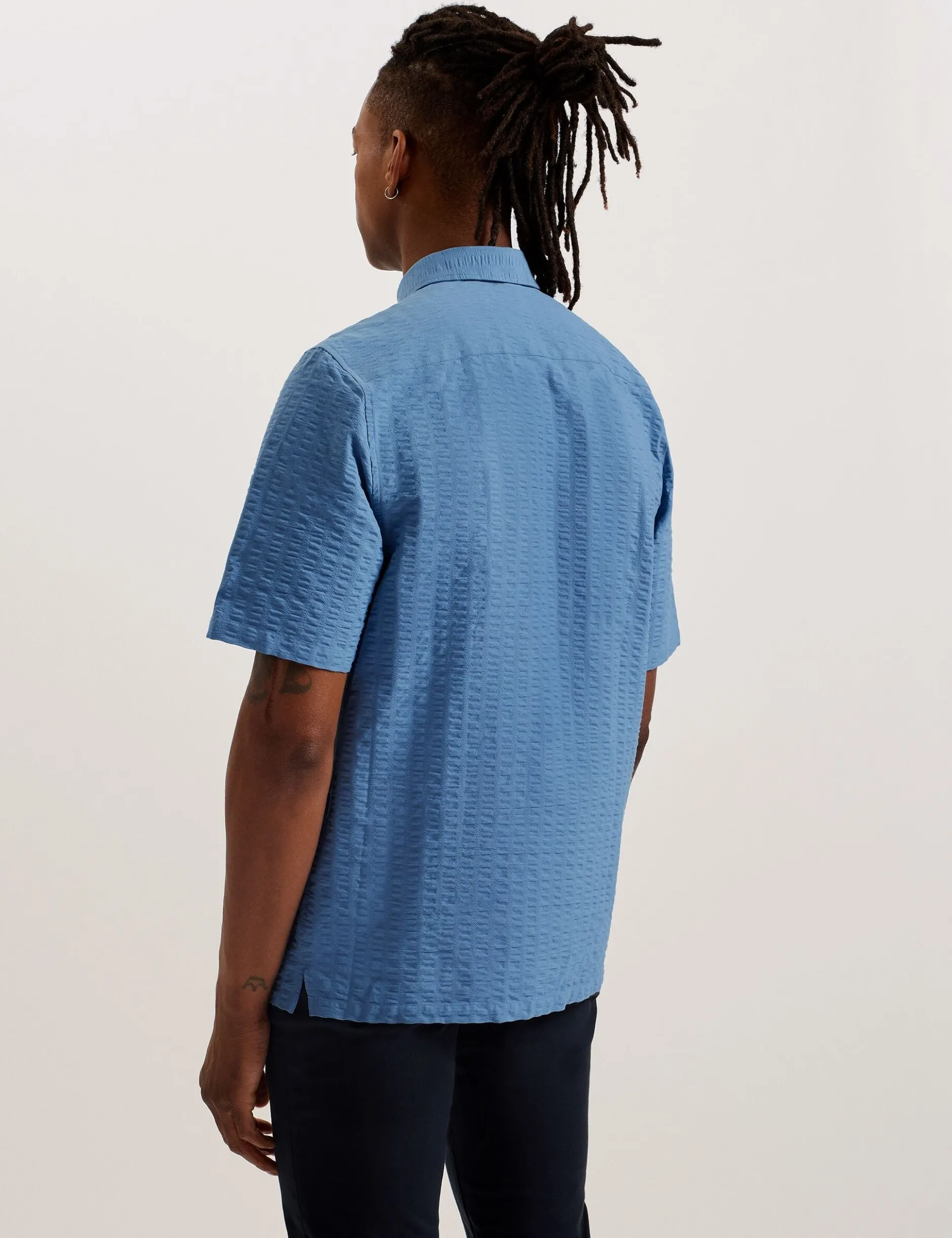 Short Sleeve Seersucker Shirt