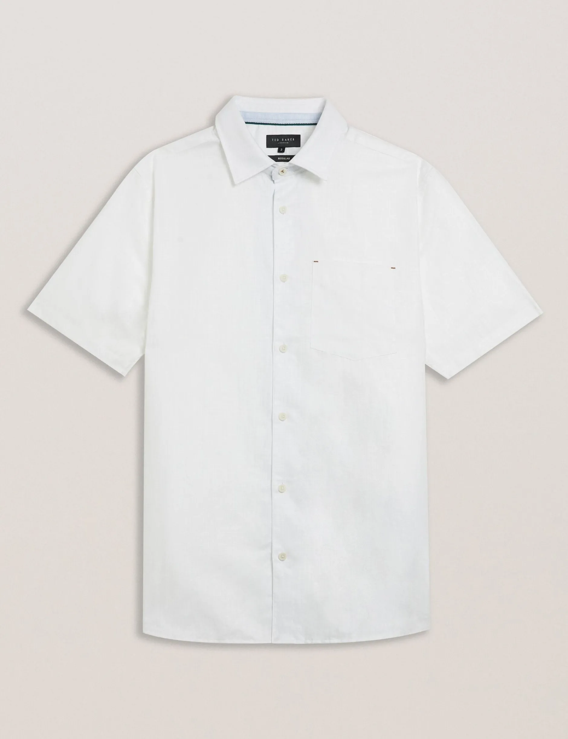 Short Sleeve Textured Linen Cotton Shirt