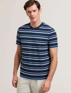 Short Sleeve Textured Striped T-Shirt