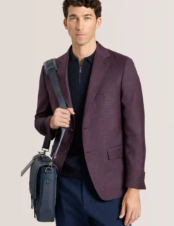 Single Breasted Two Button Notch Fully Fashioned Plaid Jacket
