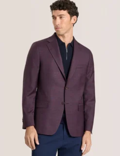 Single Breasted Two Button Notch Fully Fashioned Plaid Jacket