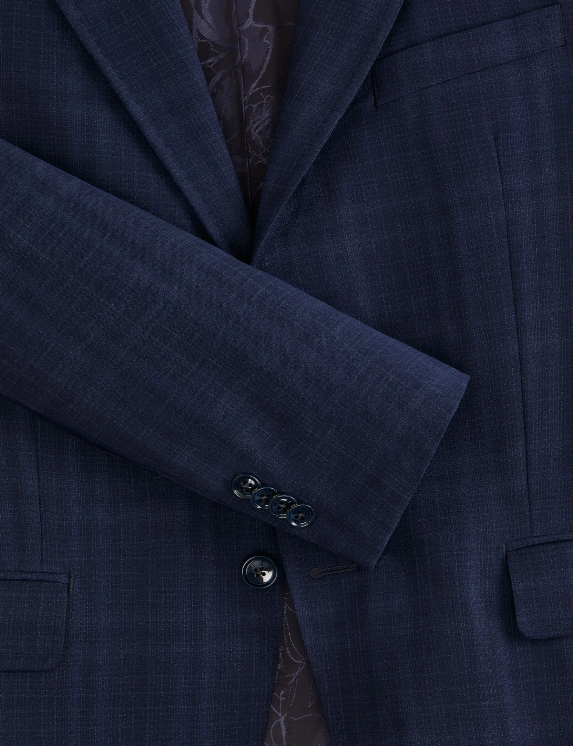 Single Breasted Two Button Notch Flat Front Plaid Jacket