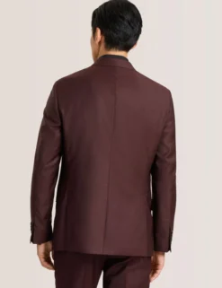 Single Breasted Two Button Notch Fully Fashioned Twill Suit Jacket