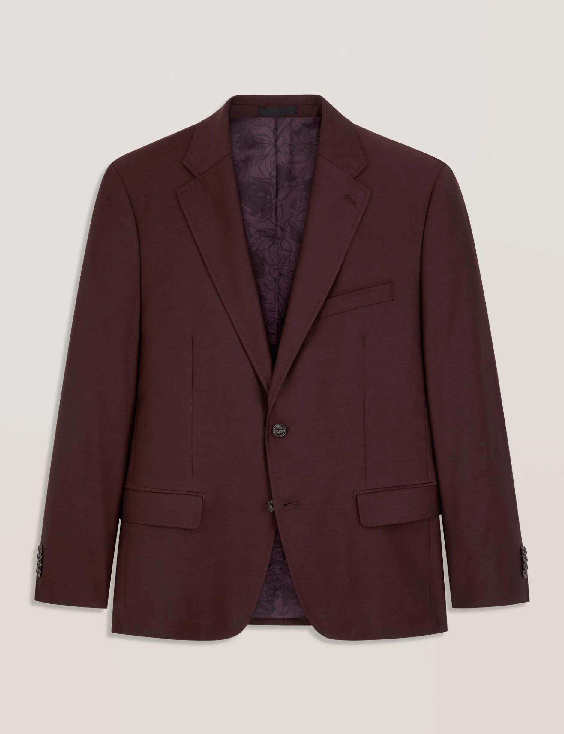 Single Breasted Two Button Notch Fully Fashioned Twill Suit Jacket