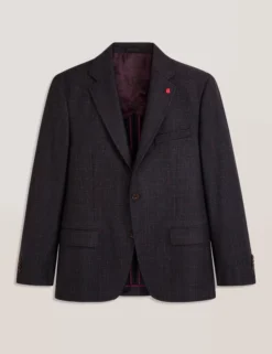 Single Breasted Two Button Notch Fully Fashioned Plaid Jacket