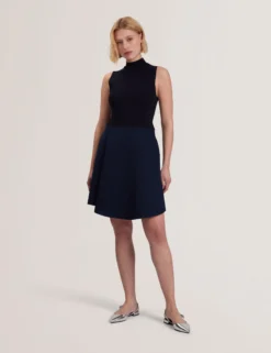 Sleeveless High Neck 2-in-1 Mini Dress