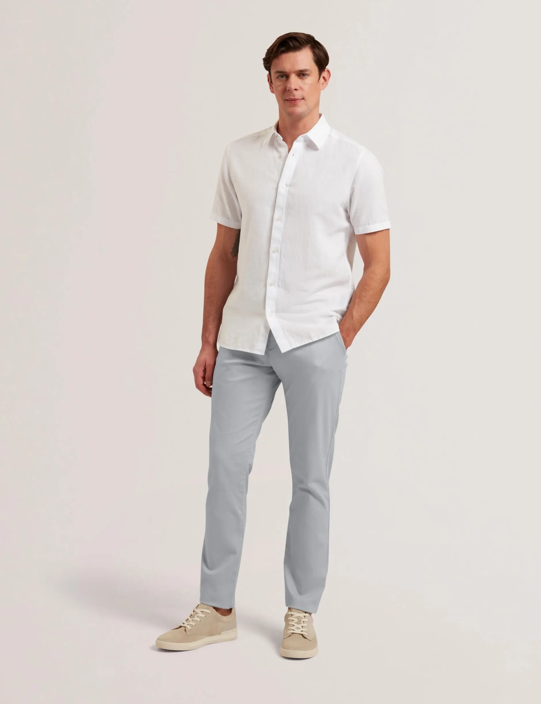 Slim Fit Cotton Blend Chinos
