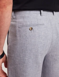 Slim Fit Linen Blend Tailored Shorts