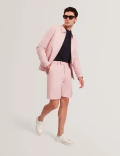 Slim Fit Linen Blend Tailored Shorts