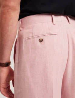 Slim Fit Linen Blend Tailored Shorts