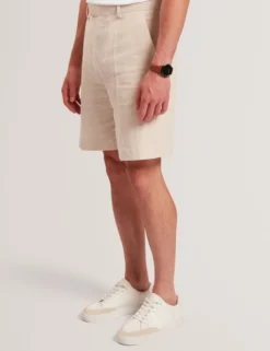 Slim Fit Linen Blend Tailored Shorts