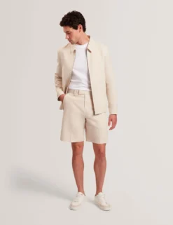 Slim Fit Linen Blend Tailored Shorts